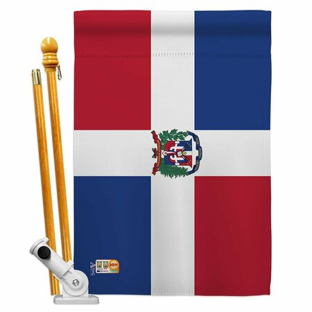 COSA 28 x 40 in. Dominican Republic Flags of the World Nationality Impressions Vertical House Flag Set CO2014546